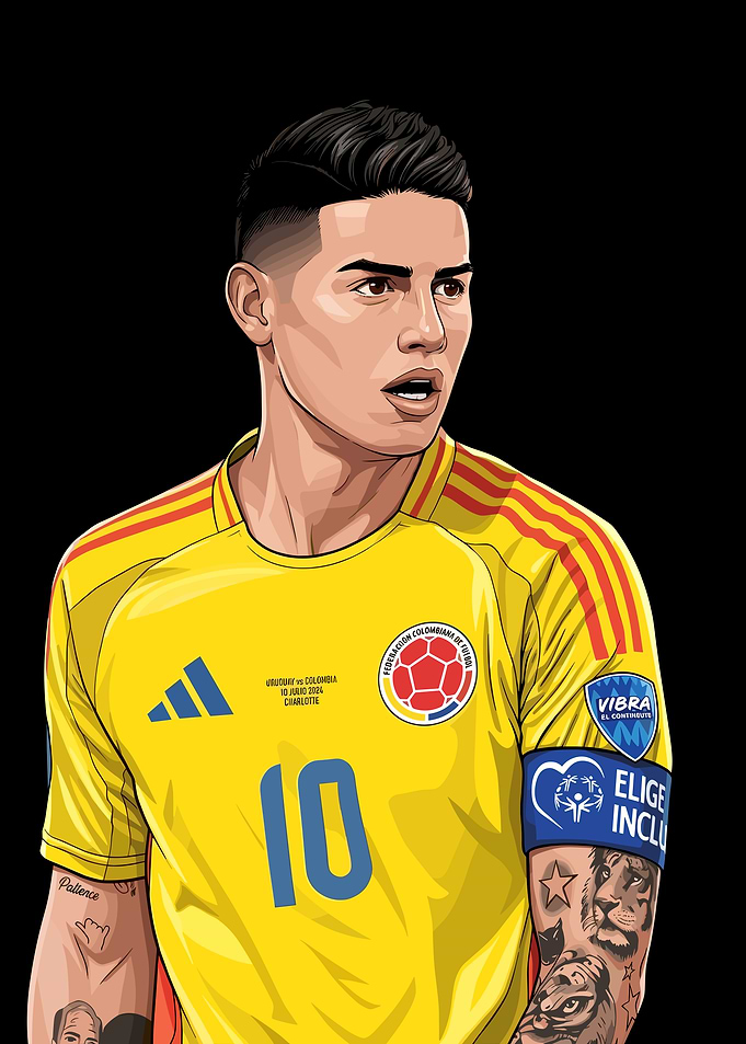 James Rodriguez Digital Art Portrait