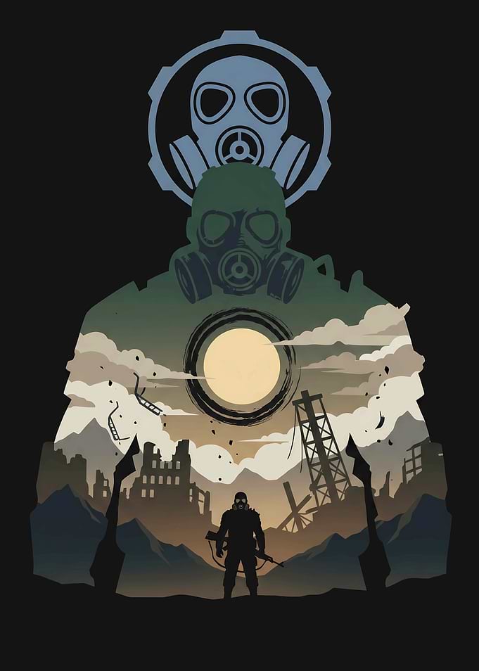 Post-Apocalyptic Gas Mask Silhouette