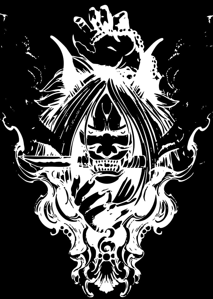 Demon Mask with Knife