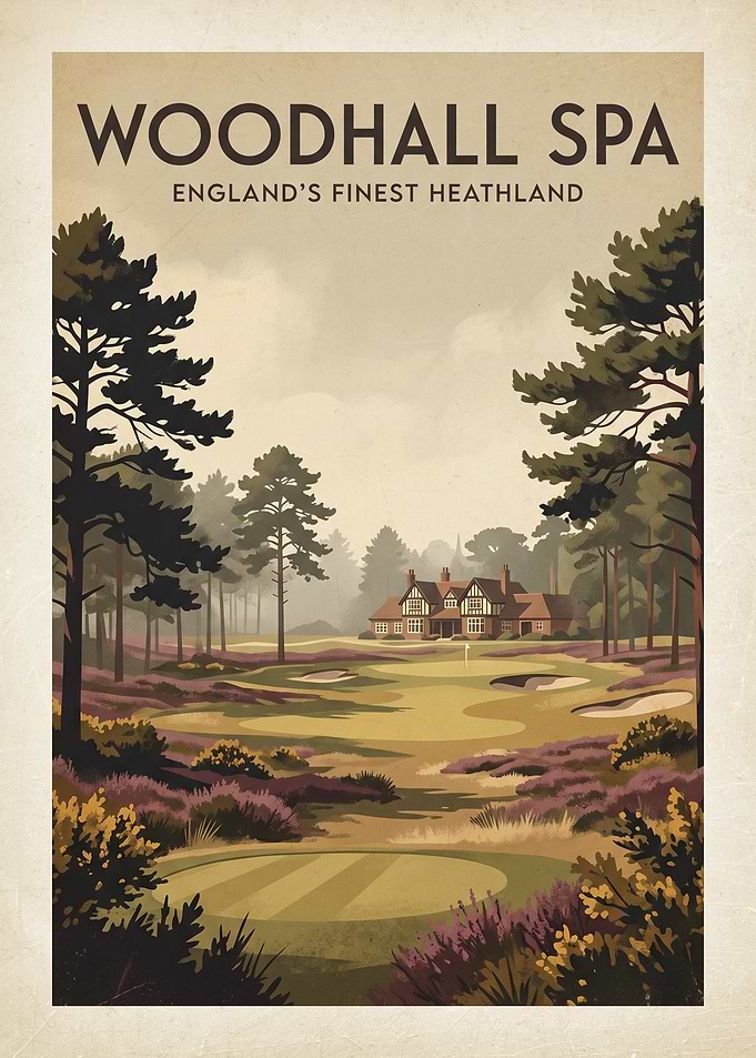 Woodhall Spa Golf Course Vintage Poster
