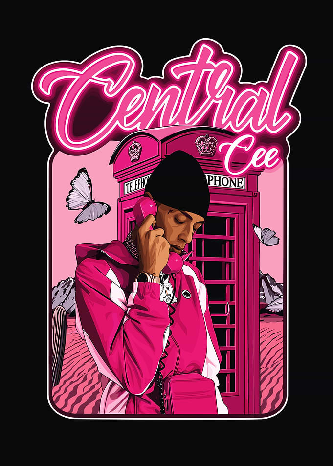 Central Cee with Pink Telephone Booth