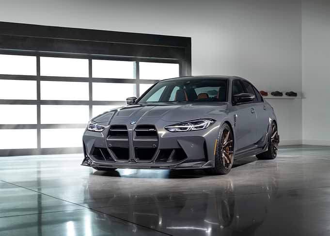 Gray BMW M3 Sedan in Showroom