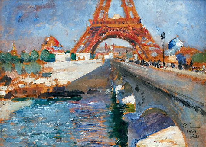 Carl Larsson, 'The Eiffel Tower under construction' (1888)
