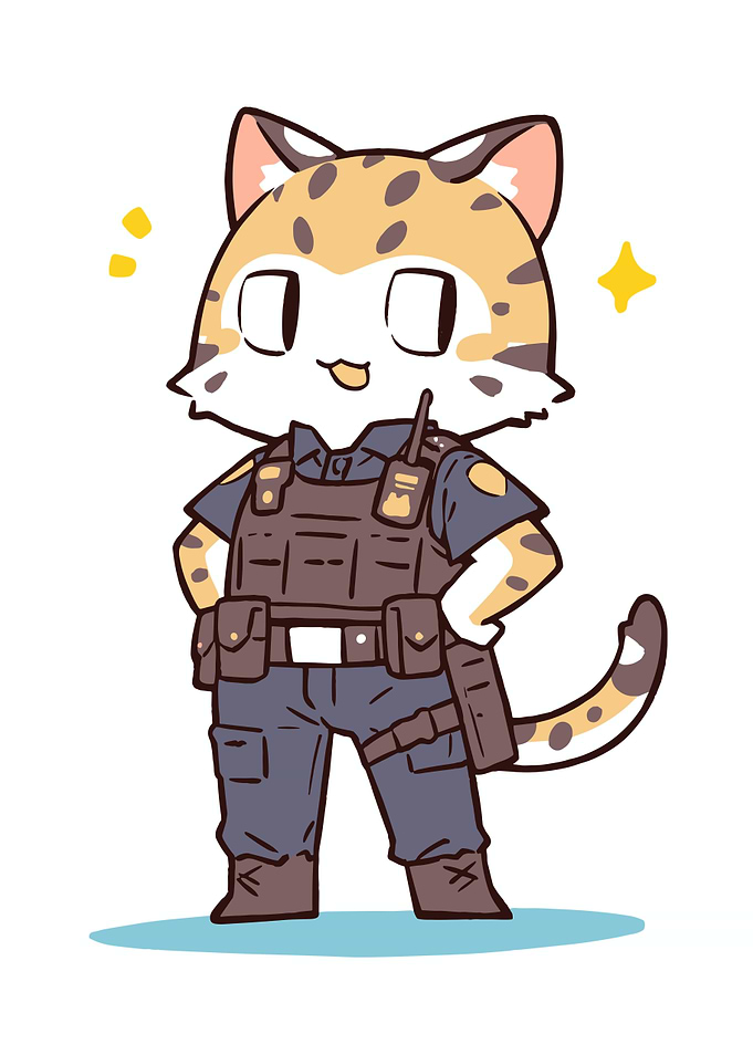 Cute Cat Police Officer