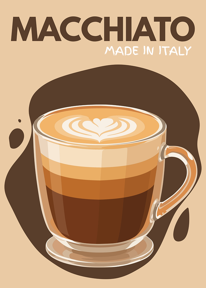 Macchiato Poster – Minimalist Italian Coffee Wall Art