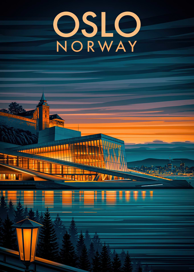 Oslo Norway Travel Poster