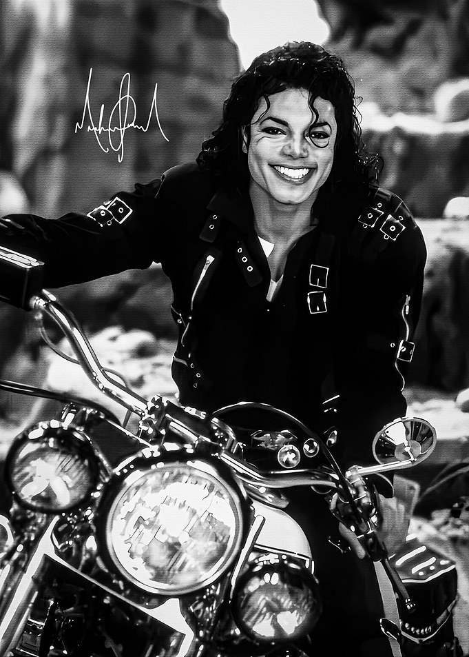 Michael Jackson on a Motorcycle