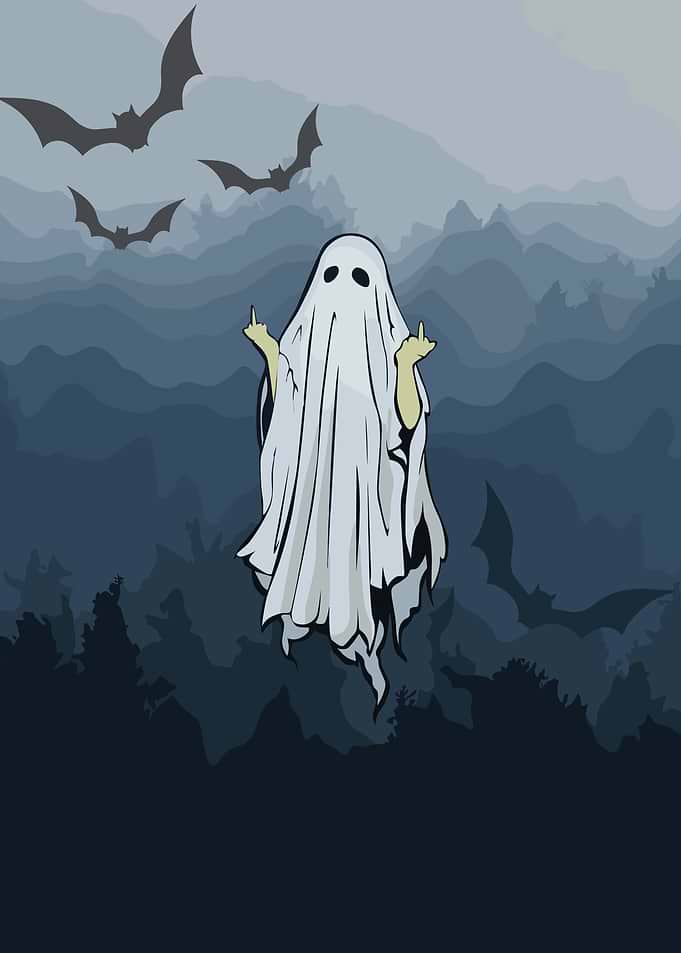 Ghost Giving Middle Fingers