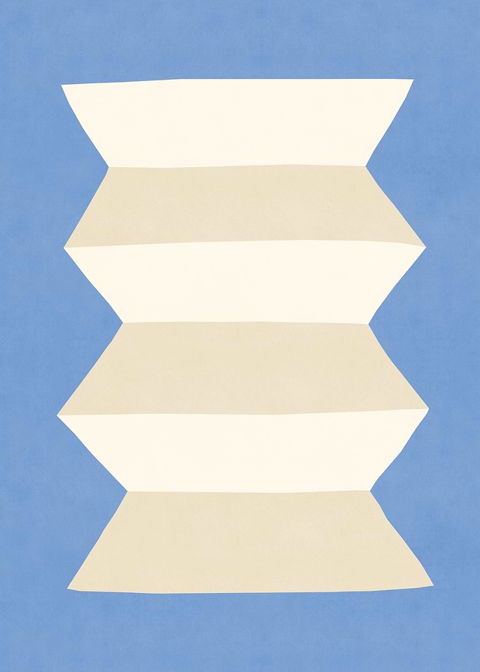 Abstract Geometric Minimalism Light Blue Ivory