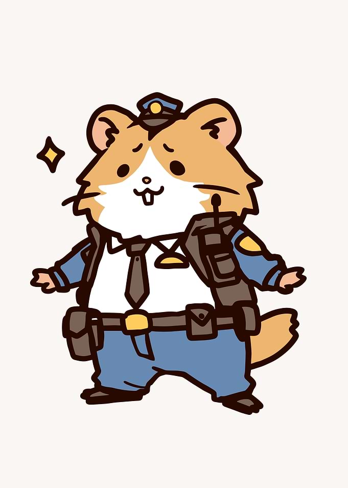 Cute Hamster Police Officer