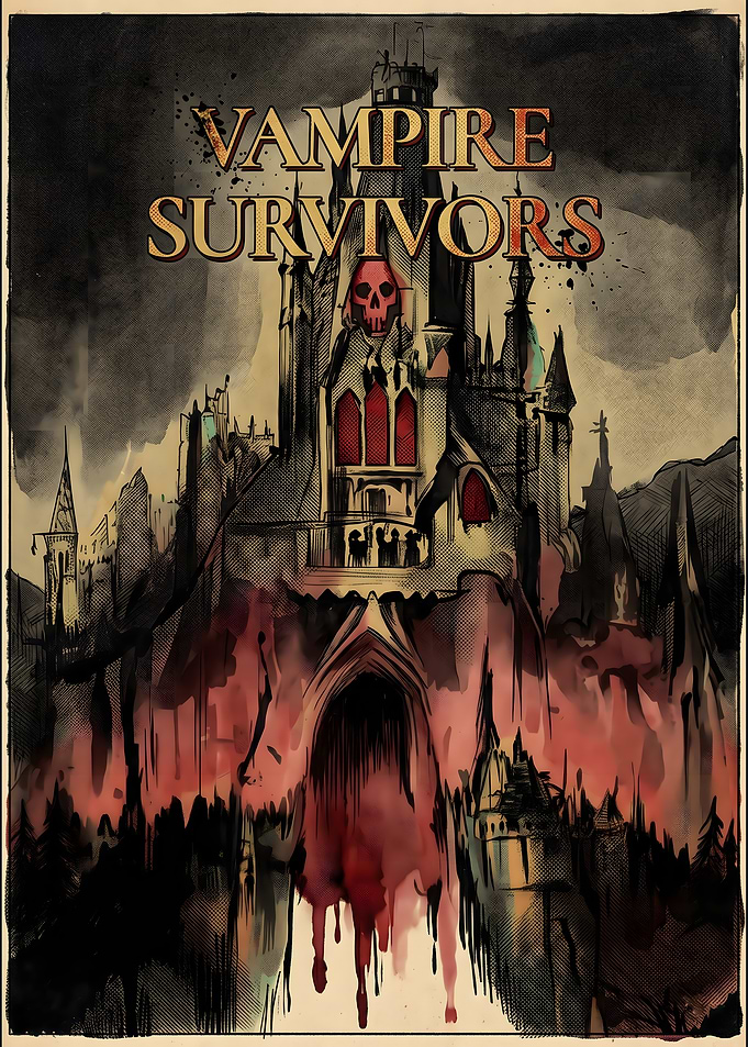 Vampire Survivors Castle Poster