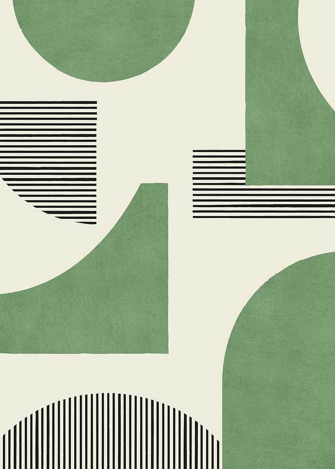 Abstract Geometric Green Graphic Composition
