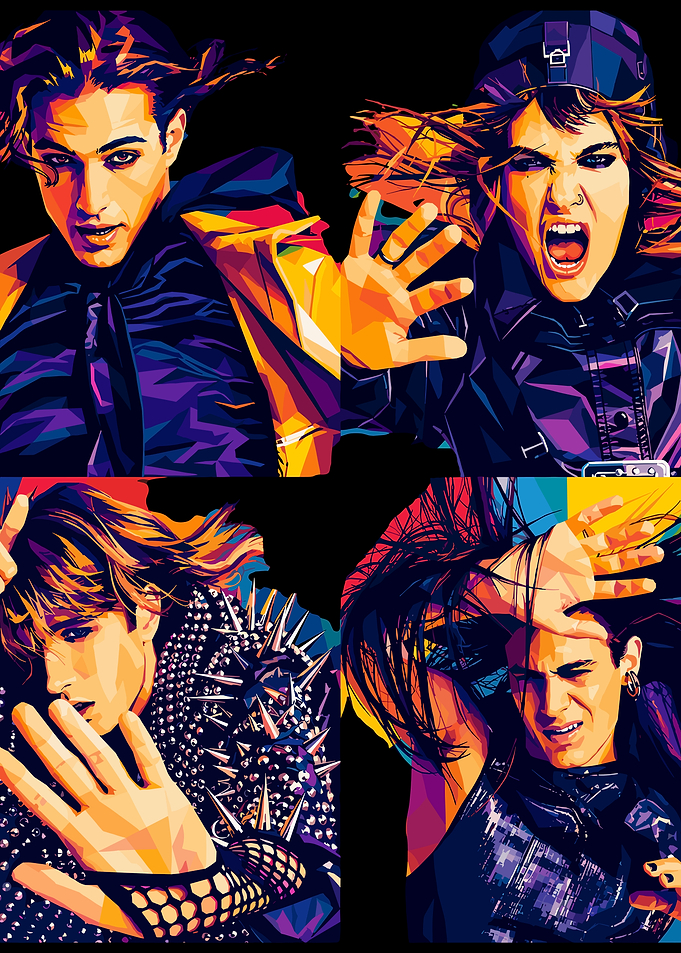 Måneskin Band Pop Art Portrait