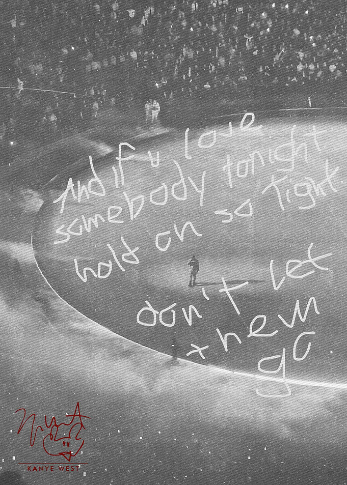 Kanye West Handwritten Lyrics Poster