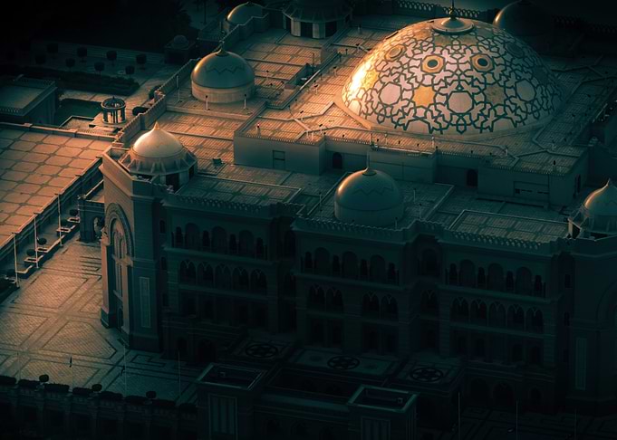Grand Palace Dome at Sunset