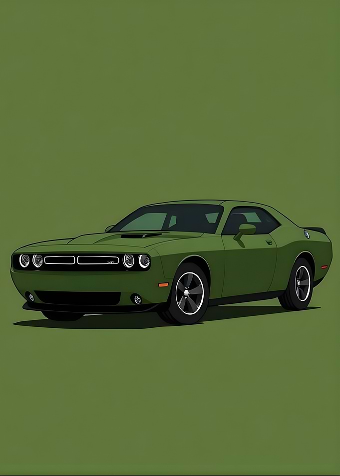 Green Dodge Challenger