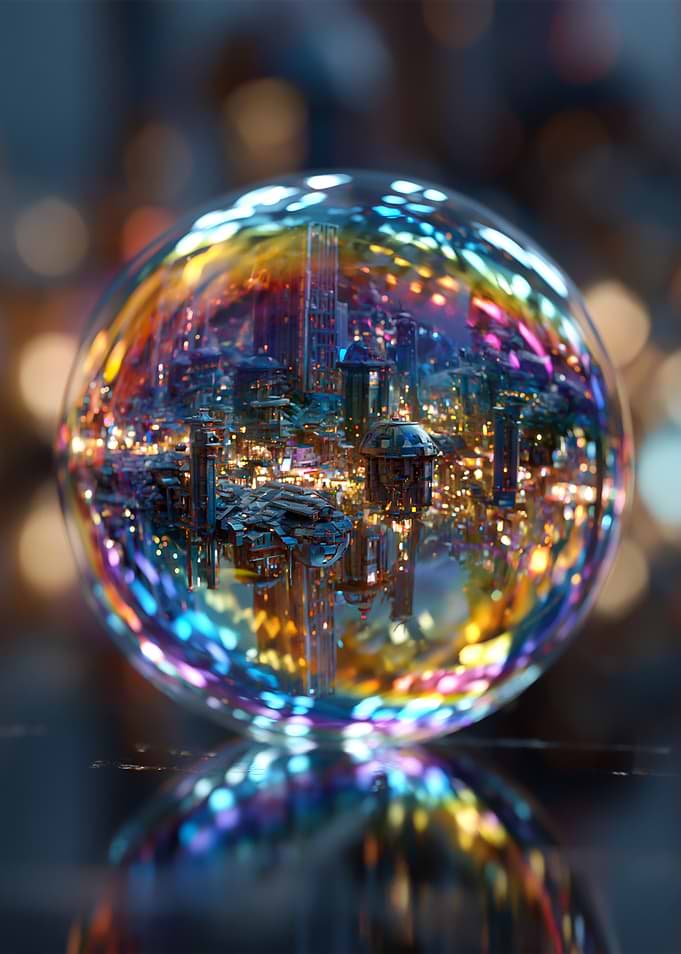 Futuristic City in a Bubble