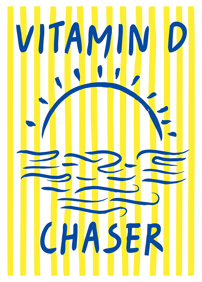 Vitamin D Chaser Poster, Funny Sun Beach Wall Art, Summer Aesthetic Graphic Print