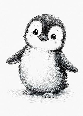 Cute Baby Penguin Drawing