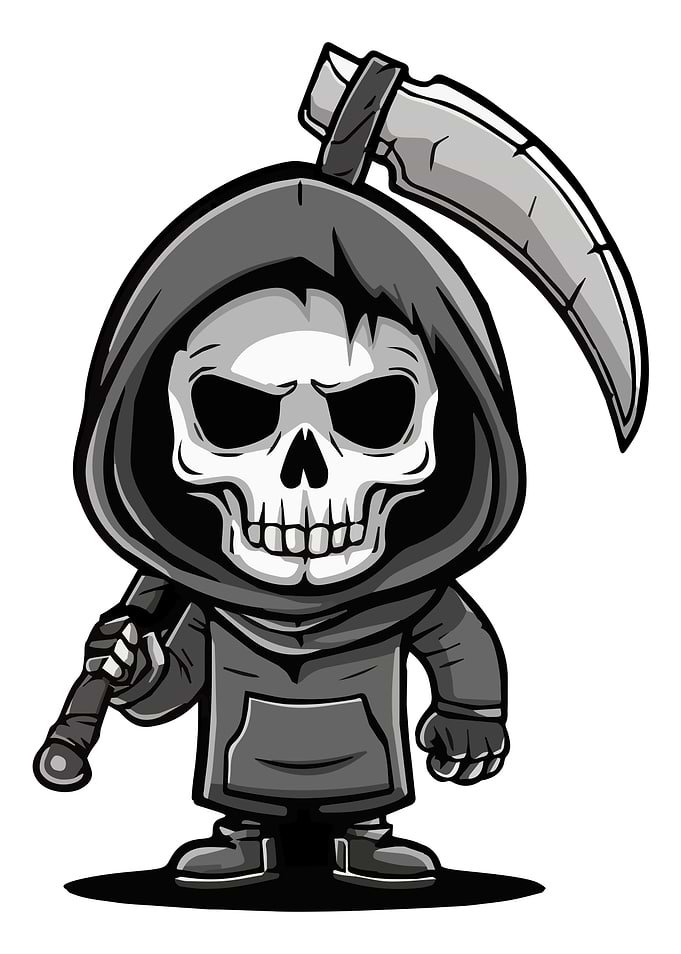 Chibi Grim Reaper with Scythe