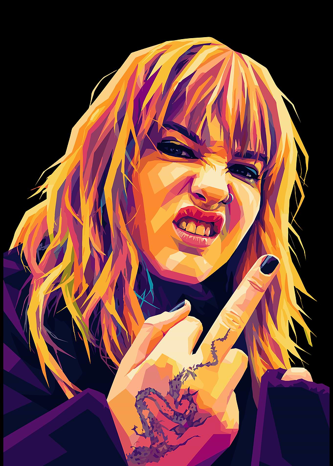Woman giving middle finger