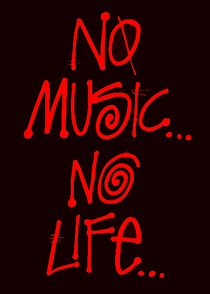 No Music No Life Text Art