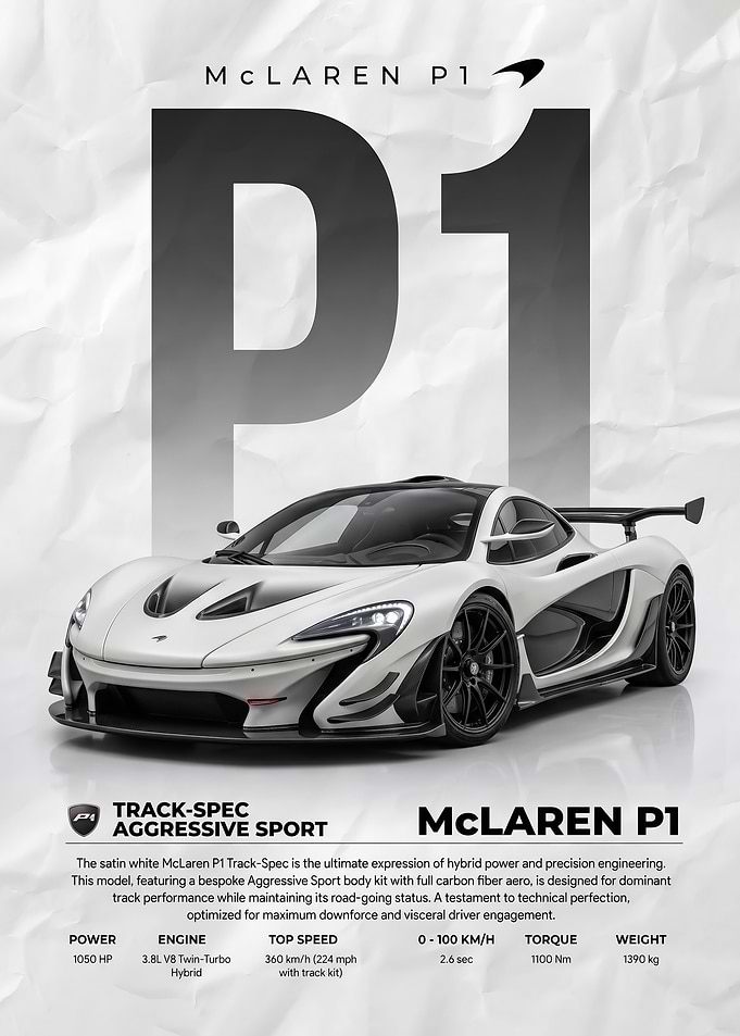 striking McLaren P1 Track Spec Aggressive Sport
