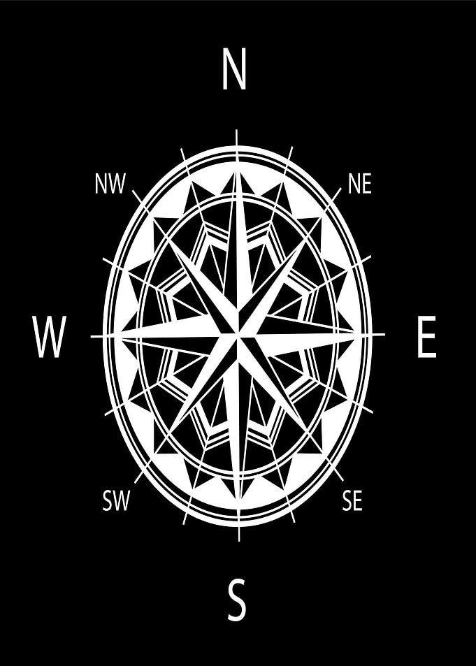 White Compass Rose
