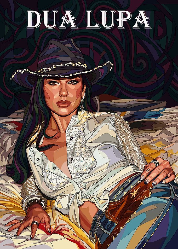 Dua Lipa in Cowboy Hat