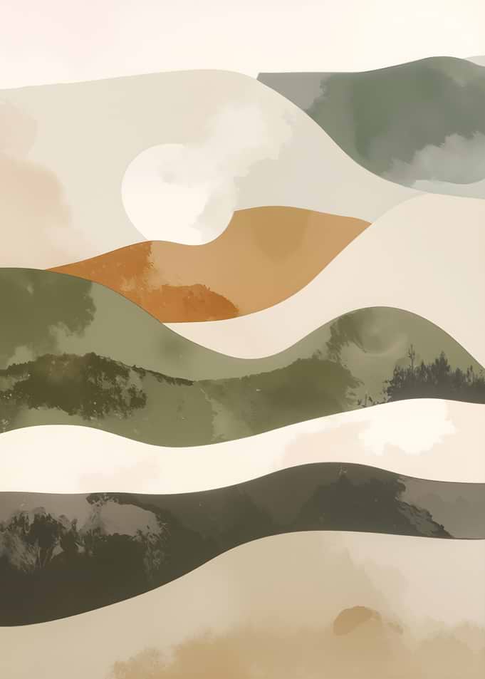 Abstract Landscape with Sun