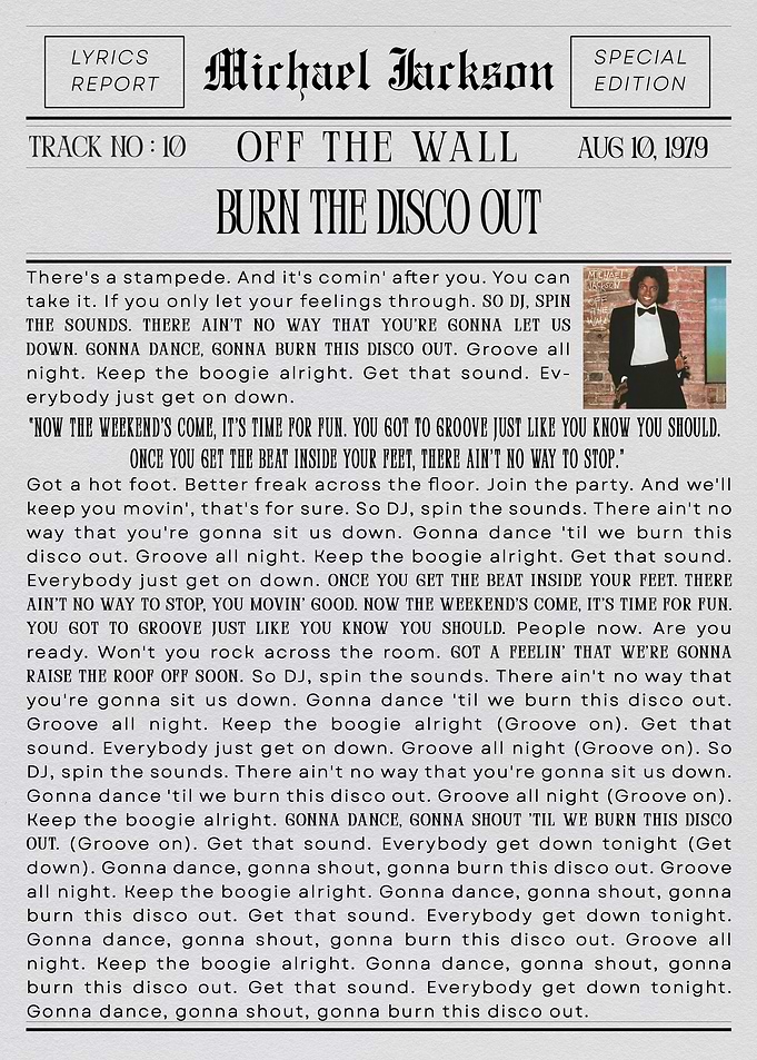 Michael Jackson Burn the Disco Out