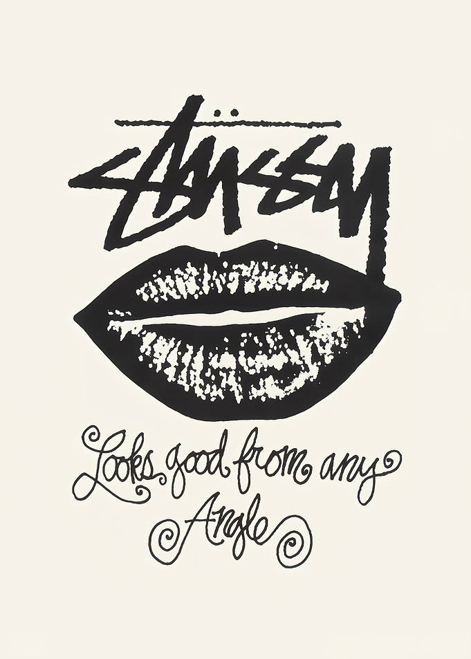 Stussy Lips and Text Art
