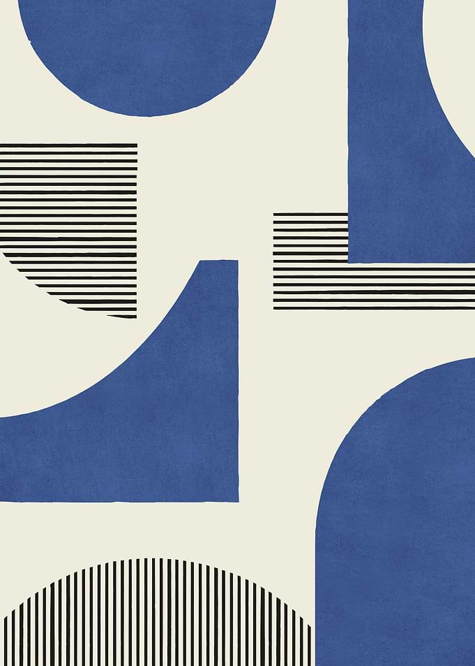 Abstract Geometric Blue Graphic Composition