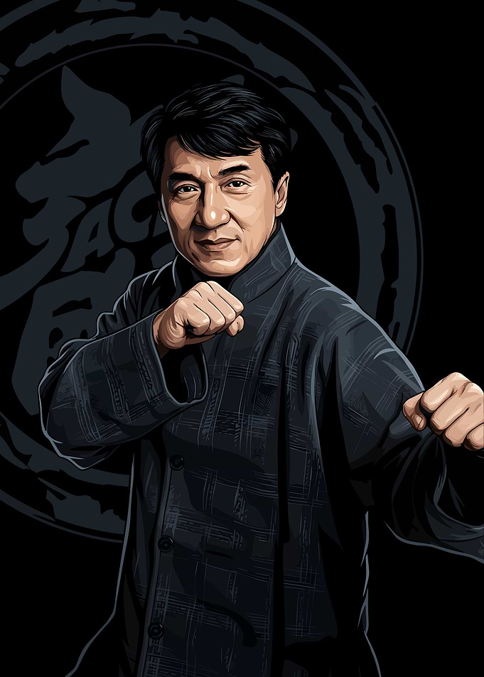 Jackie Chan Digital Art Portrait