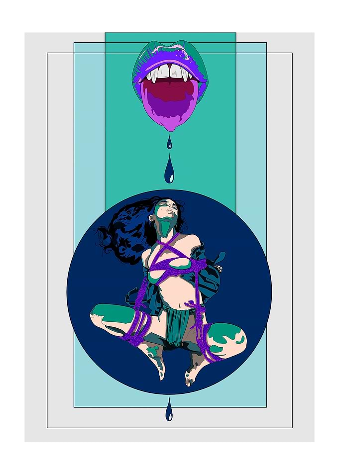 Vampire Lips and Bound Woman