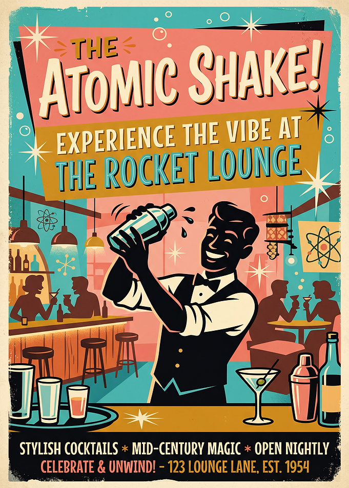 The Atomic Shake Retro Bar Poster