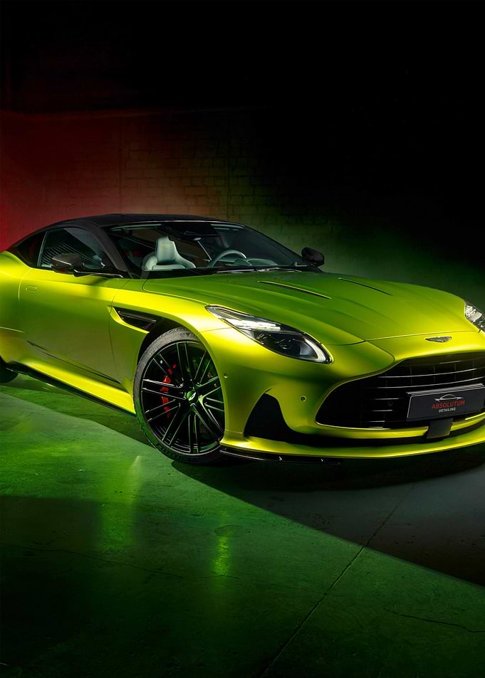 Lime Green Aston Martin Sports Car