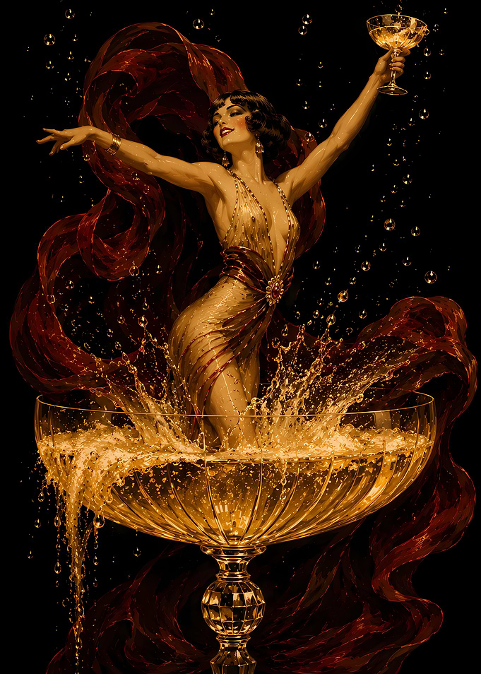 Art Deco Dancer in Champagne