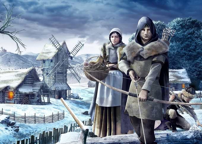 Medieval Village in Winter