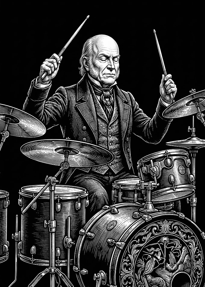 John Quincy Adams Playing Drums