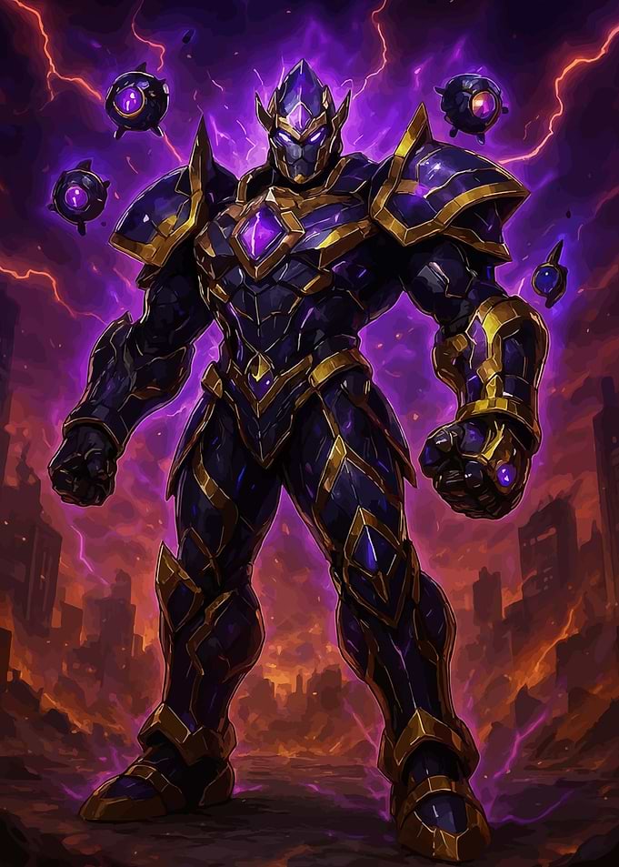 Dark Knight with Purple Gems