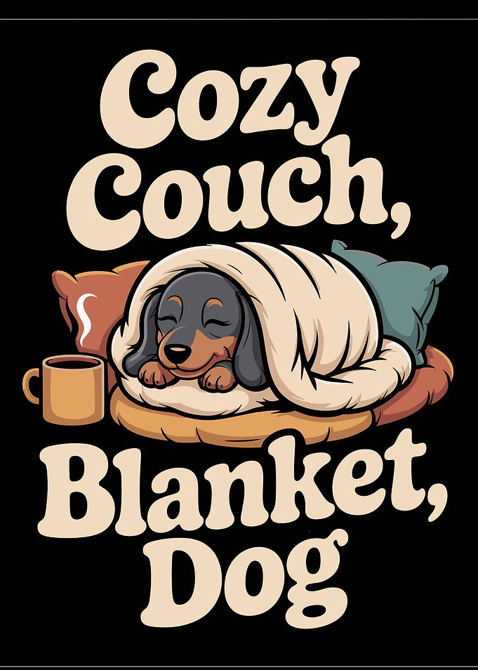 Cozy Couch, Blanket, Dog