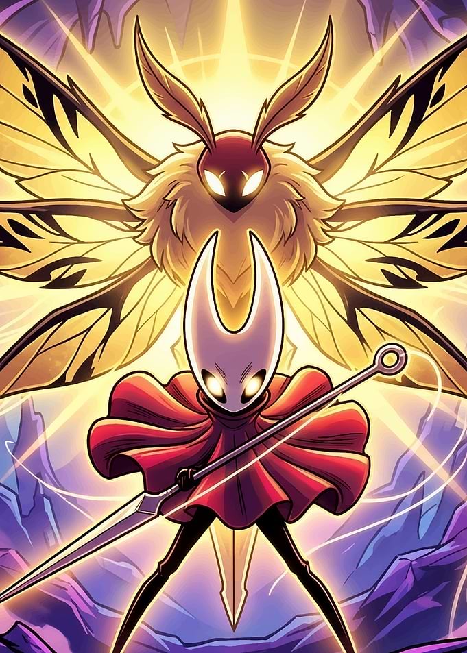 Hollow Knight Silksong Hornet vs Radiance Boss Battle Art