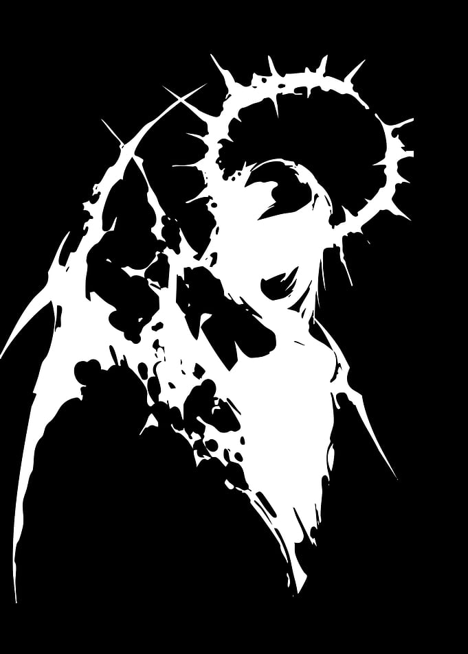 Abstract White Figure with Thorns