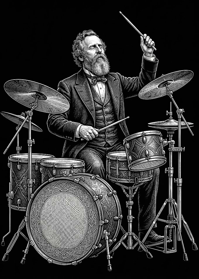 Rutherford B. Hayes Playing Drums