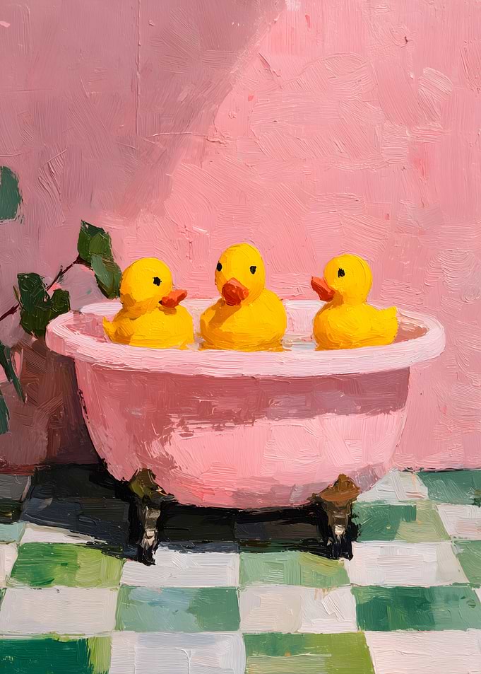 Three Rubber Ducks in a Bathtub
