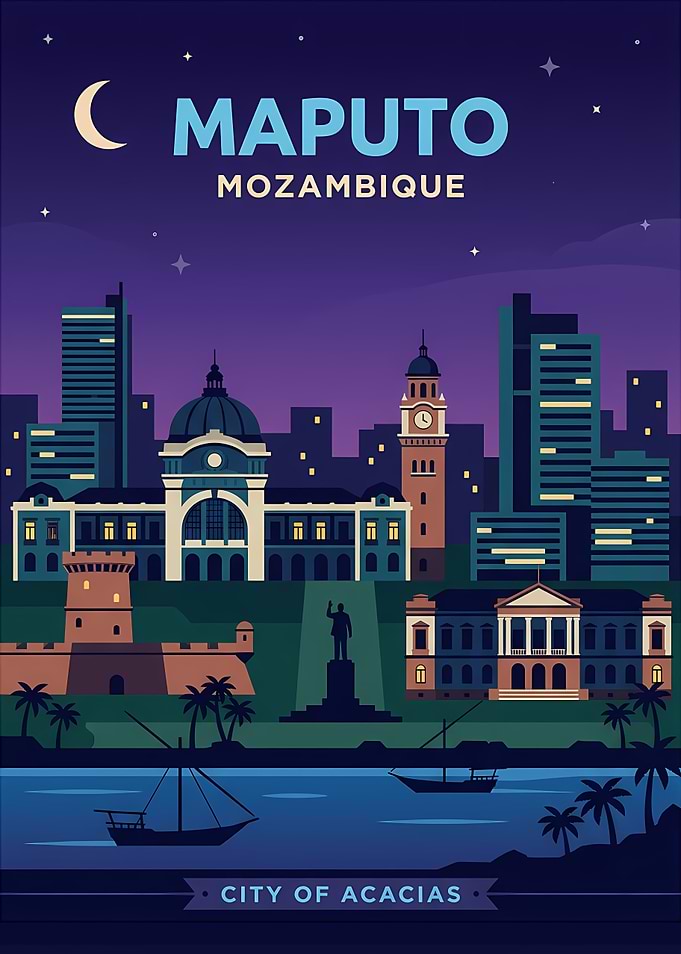 Maputo Cityscape at Night