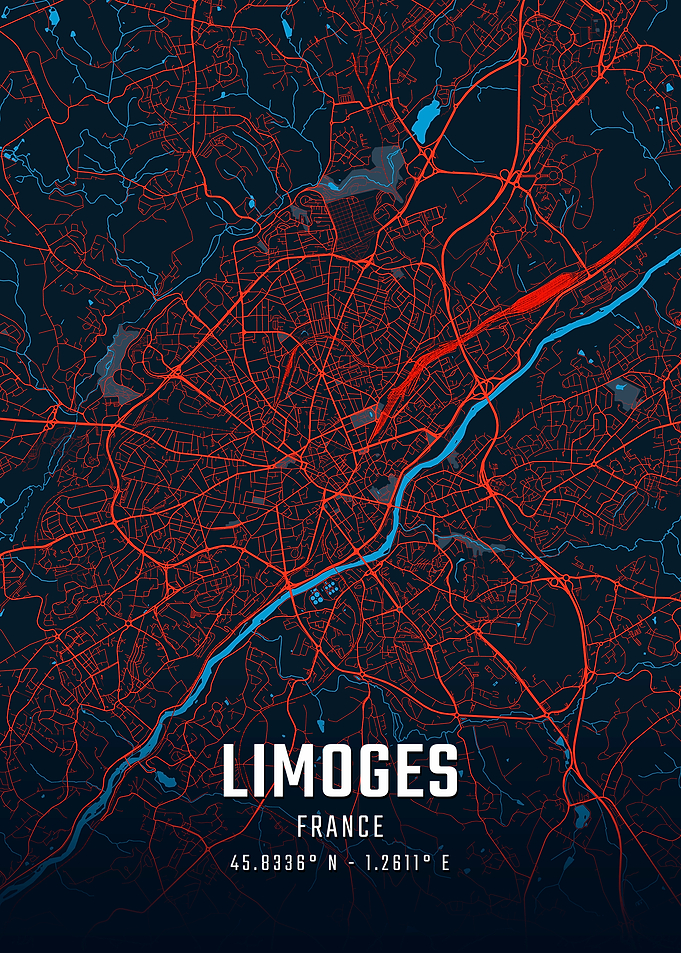 Limoges France City Map