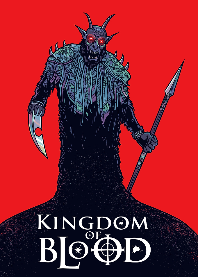 Demonic Creature with Spear and Knife