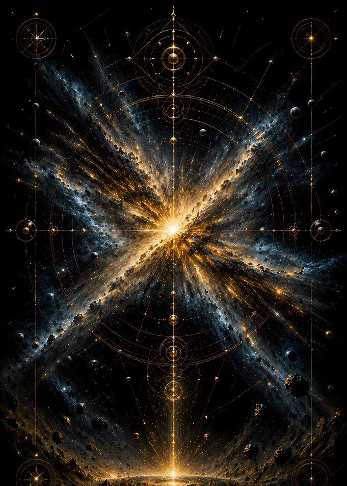 Cosmic Explosion with Geometric Ornaments
